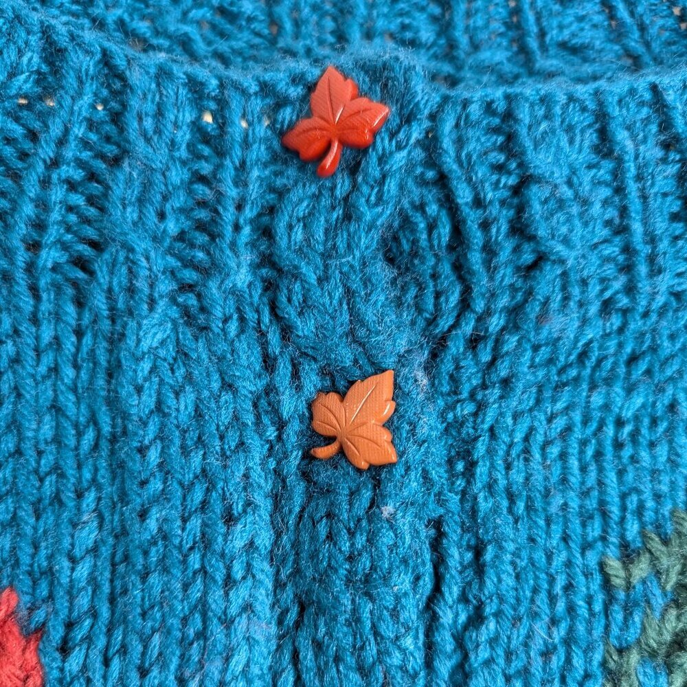 Handmade Autumn Leaves Cardigan - Picture 6 of 12
